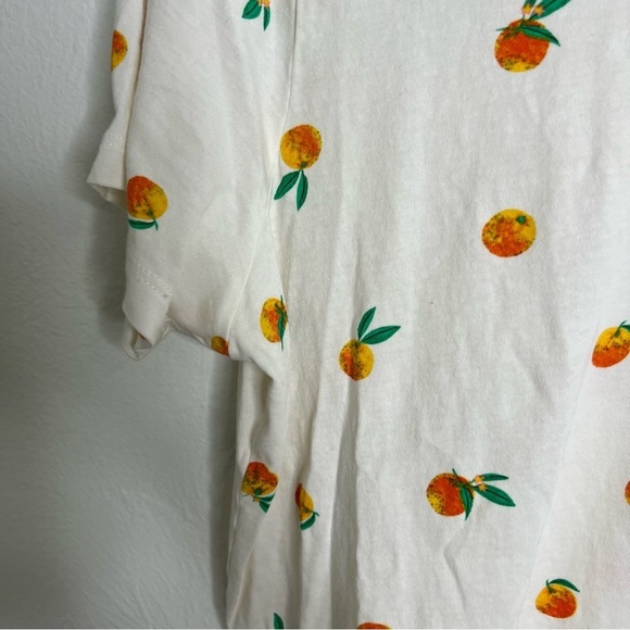 J. Crew Factory Orange-Print Graphic Tee Cotton Short Sleeves Loose Fit Size XL - Picture 5 of 8